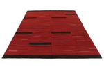 7x10 Red and Black Turkish Tribal Rug