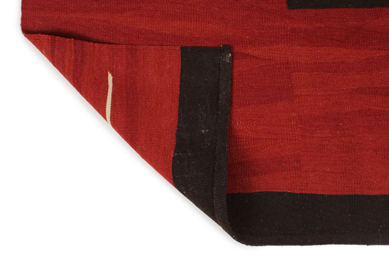 7x10 Red and Black Turkish Tribal Rug