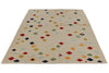 6x8 Ivory and Multicolor Turkish Tribal Rug