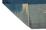 7x11 Blue and White Turkish Tribal Rug