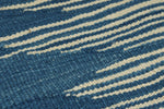 7x11 Blue and White Turkish Tribal Rug