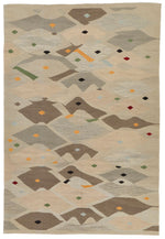 7x10 Gray and Light Grey Turkish Tribal Rug