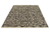 6x8 Black and Ivory Turkish Tribal Rug