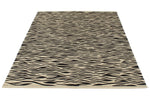 6x8 Black and Ivory Turkish Tribal Rug