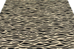 6x8 Black and Ivory Turkish Tribal Rug
