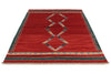 6x8 Red and Multicolor Turkish Tribal Rug