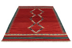 6x8 Red and Multicolor Turkish Tribal Rug
