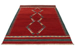 6x8 Red and Multicolor Turkish Tribal Rug