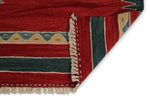 6x8 Red and Multicolor Turkish Tribal Rug