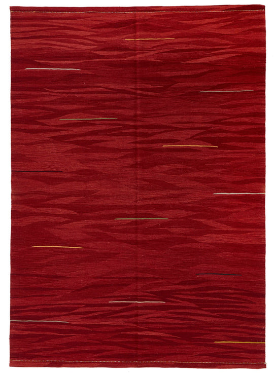 6x8 Red Turkish Tribal Rug