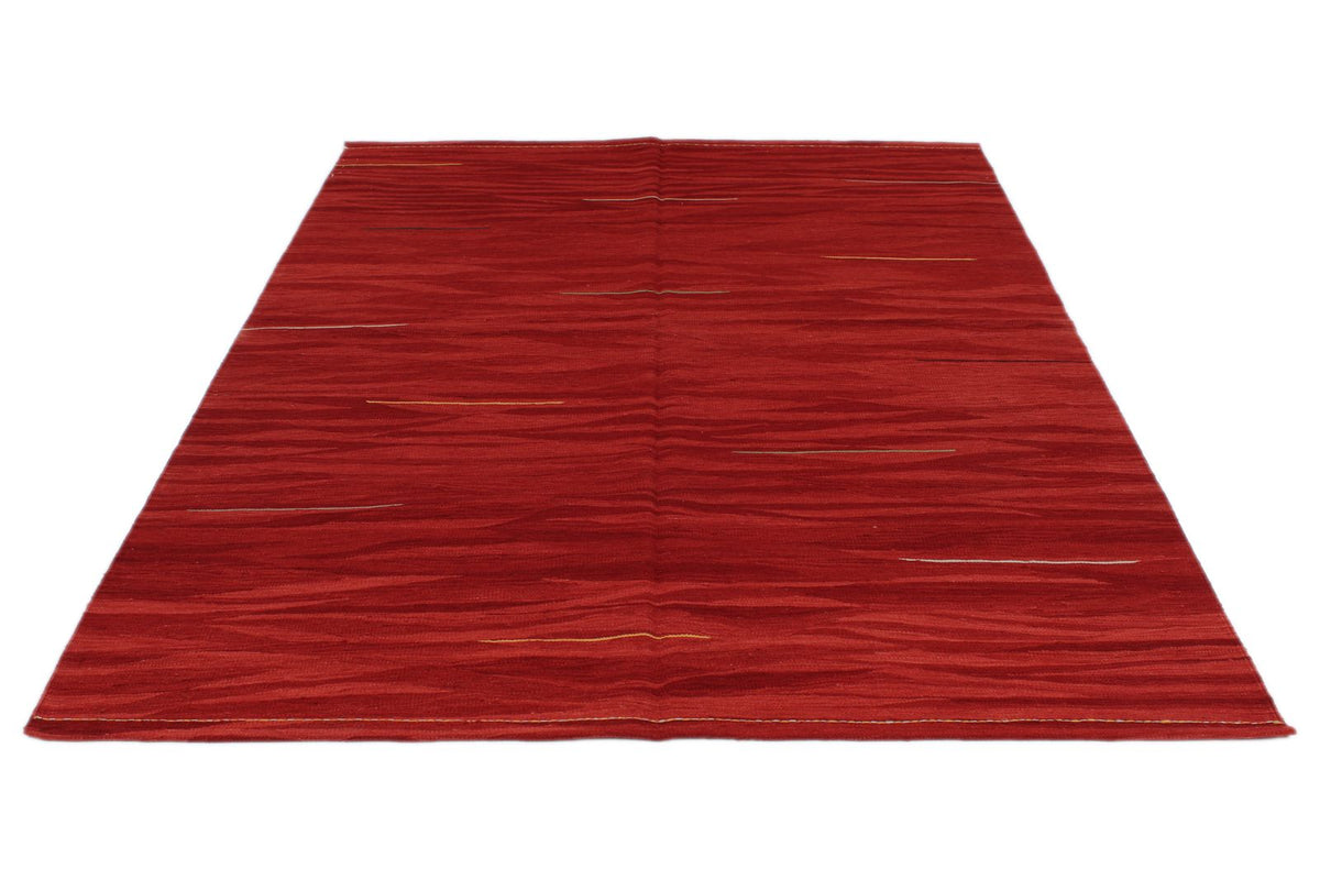 6x8 Red Turkish Tribal Rug