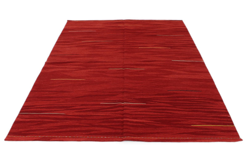 6x8 Red Turkish Tribal Rug