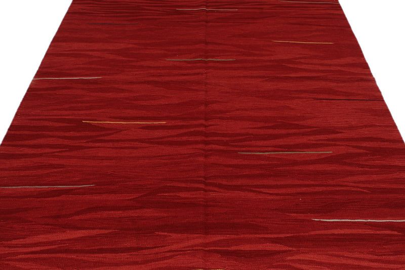 6x8 Red Turkish Tribal Rug