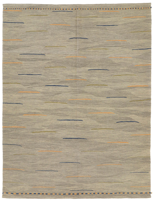 6x8 Blue and Multicolor Turkish Tribal Rug