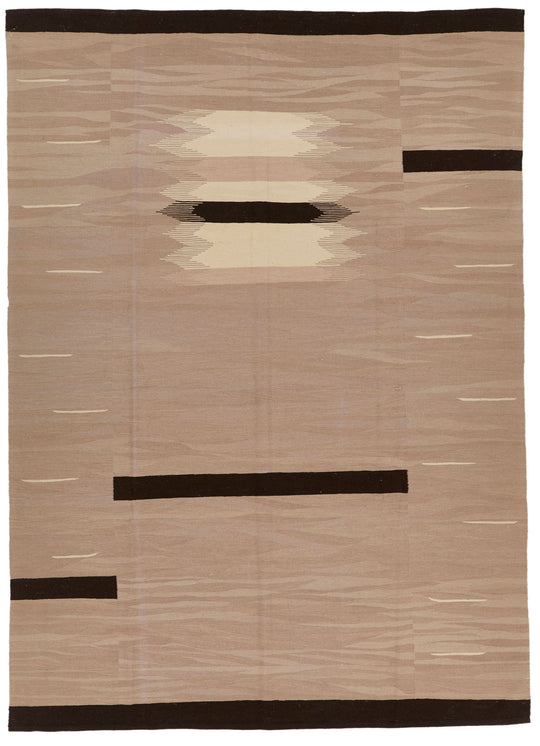 7x11 Brown Turkish Tribal Rug