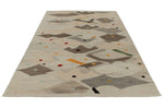 6x10 Gray and Multicolor Turkish Tribal Rug