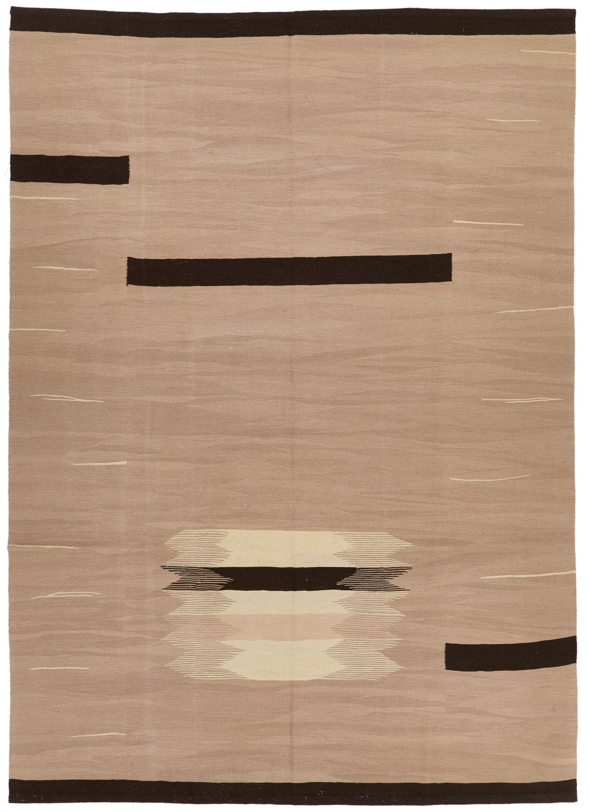 7x10 Camel and Ivory Turkish Tribal Rug