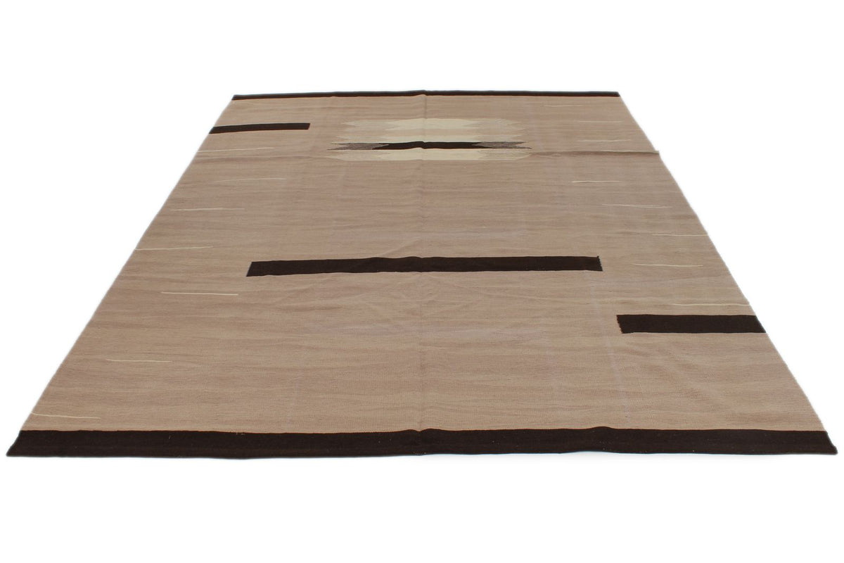 7x10 Camel and Ivory Turkish Tribal Rug