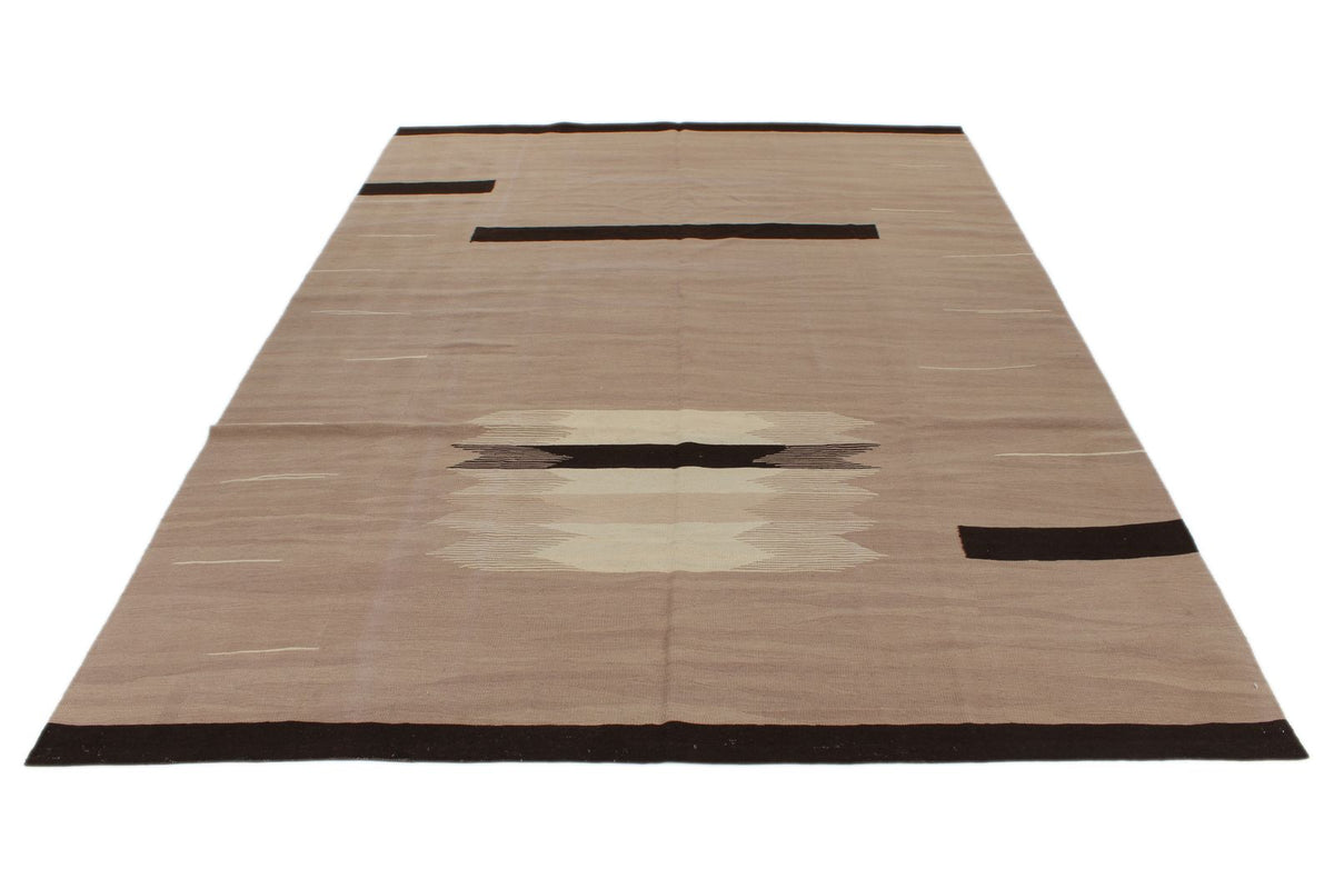 7x10 Camel and Ivory Turkish Tribal Rug