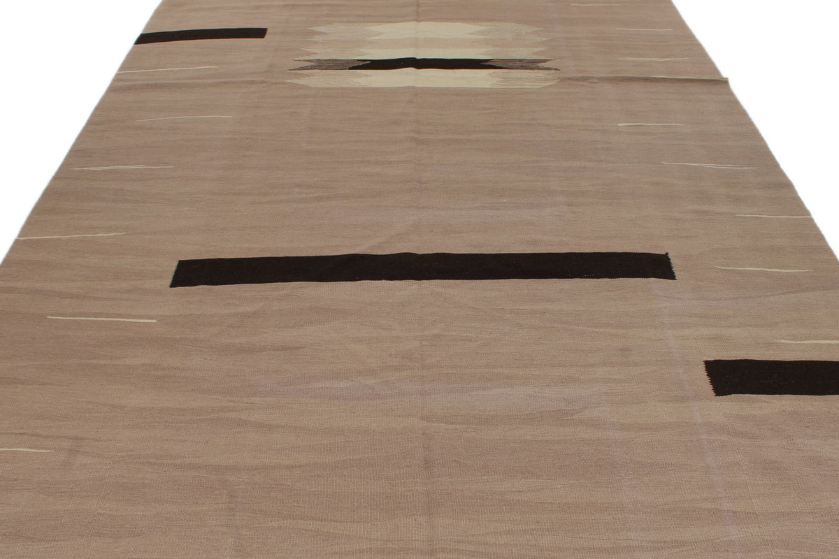 7x10 Camel and Ivory Turkish Tribal Rug