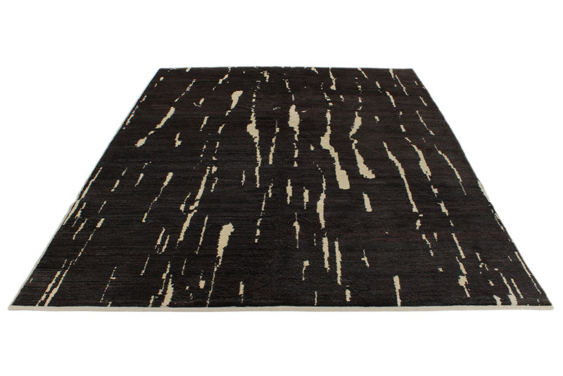 8x10 Gray and Ivory Turkish Tribal Rug
