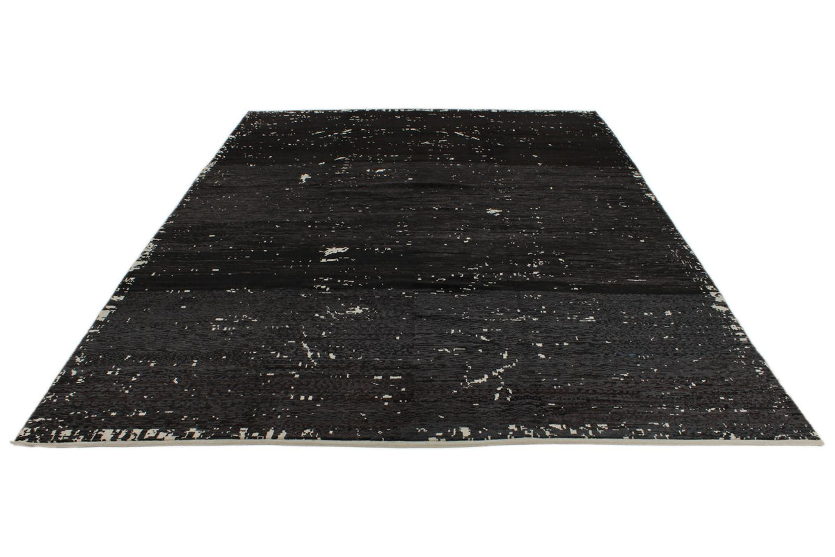 10x14 Gray and Light Gray Turkish Tribal Rug