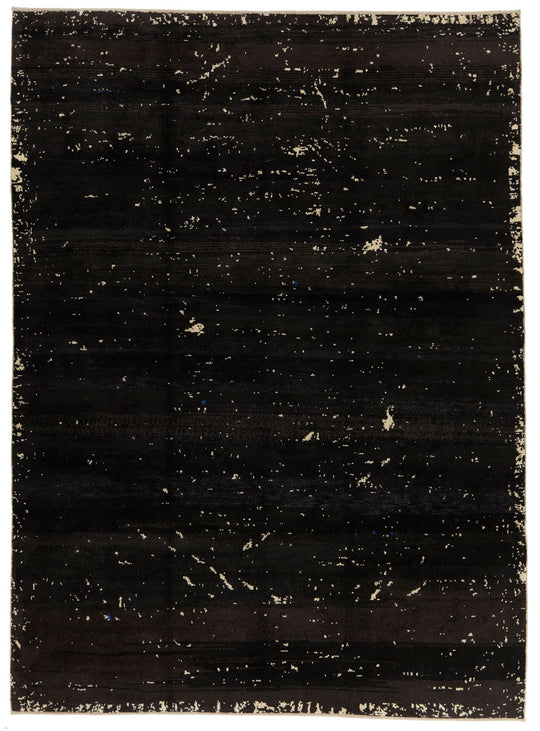 9x13 Gray and Blue Turkish Tribal Rug