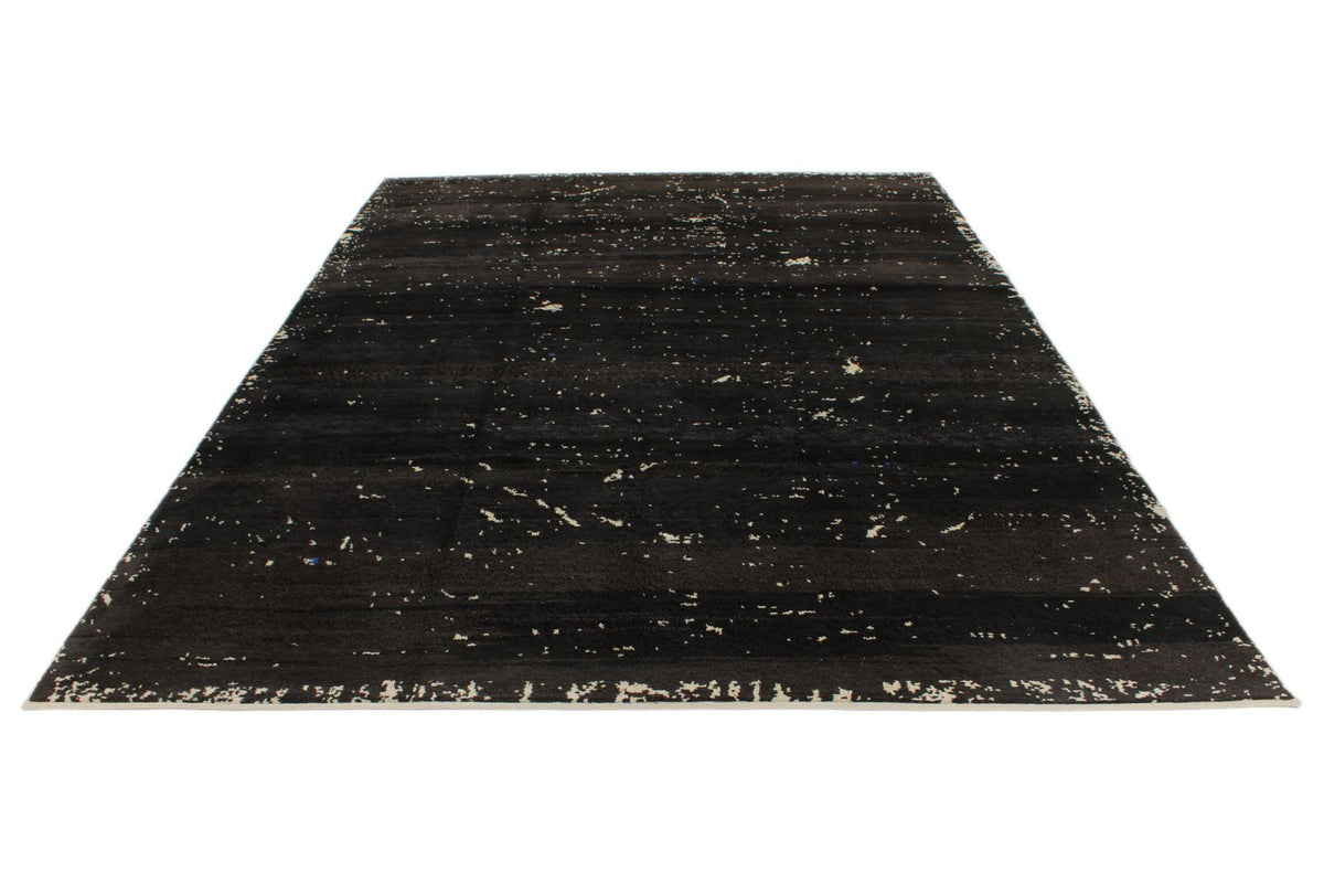 9x13 Gray and Blue Turkish Tribal Rug