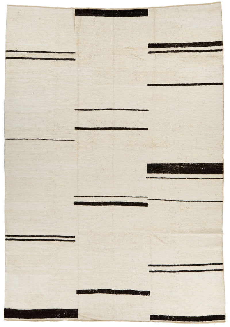 10x14 White Turkish Tribal Rug