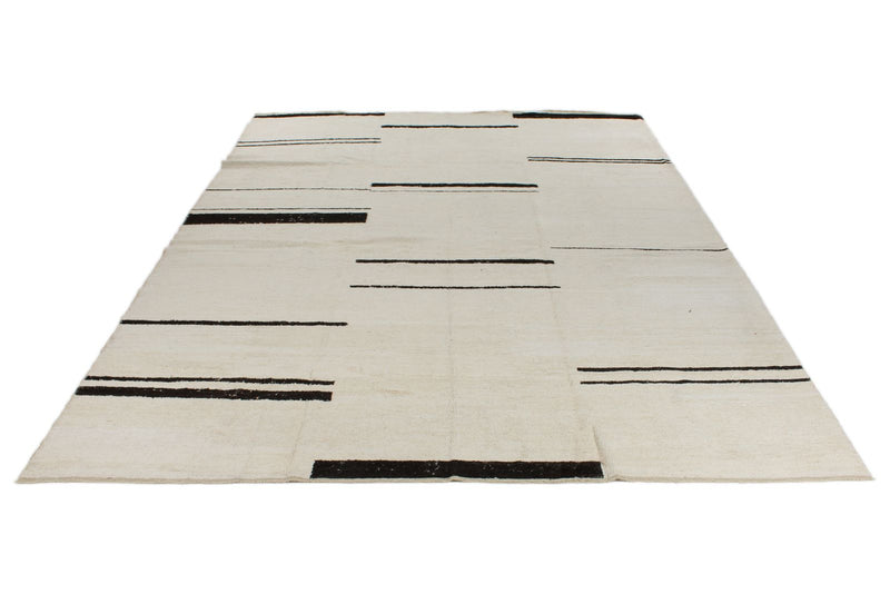 10x14 White Turkish Tribal Rug