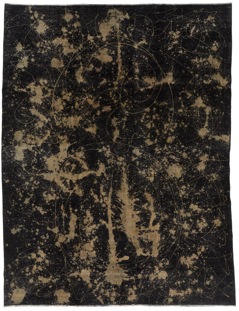 10x13 Black Turkish Tribal Rug