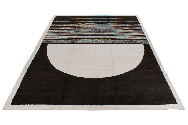 10x14 Black and White Turkish Tribal Rug