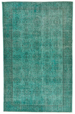 7x11 Turquoise Turkish Tribal Rug