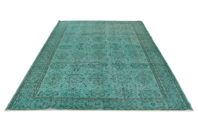 7x11 Turquoise Turkish Tribal Rug