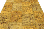6x8 Mustard and Brown Patchwork Rug