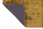 6x8 Mustard and Brown Patchwork Rug