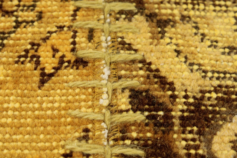 6x8 Mustard and Brown Patchwork Rug