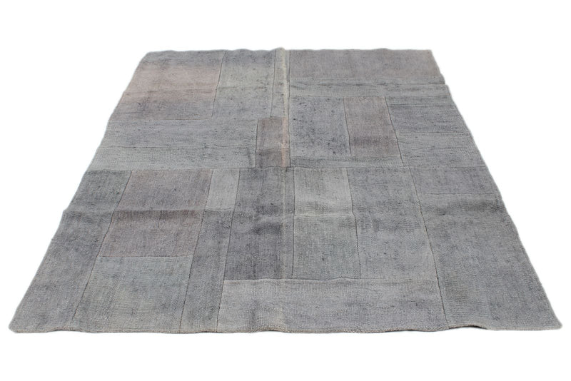 6x8 Gray Turkish Tribal Rug