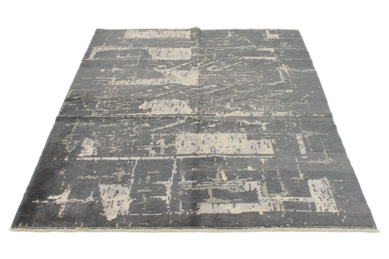 5x7 Gray and Multicolor Turkish Tribal Rug