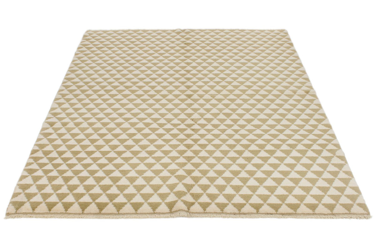 5x7 Ivory and Camel Turkish Tribal Rug