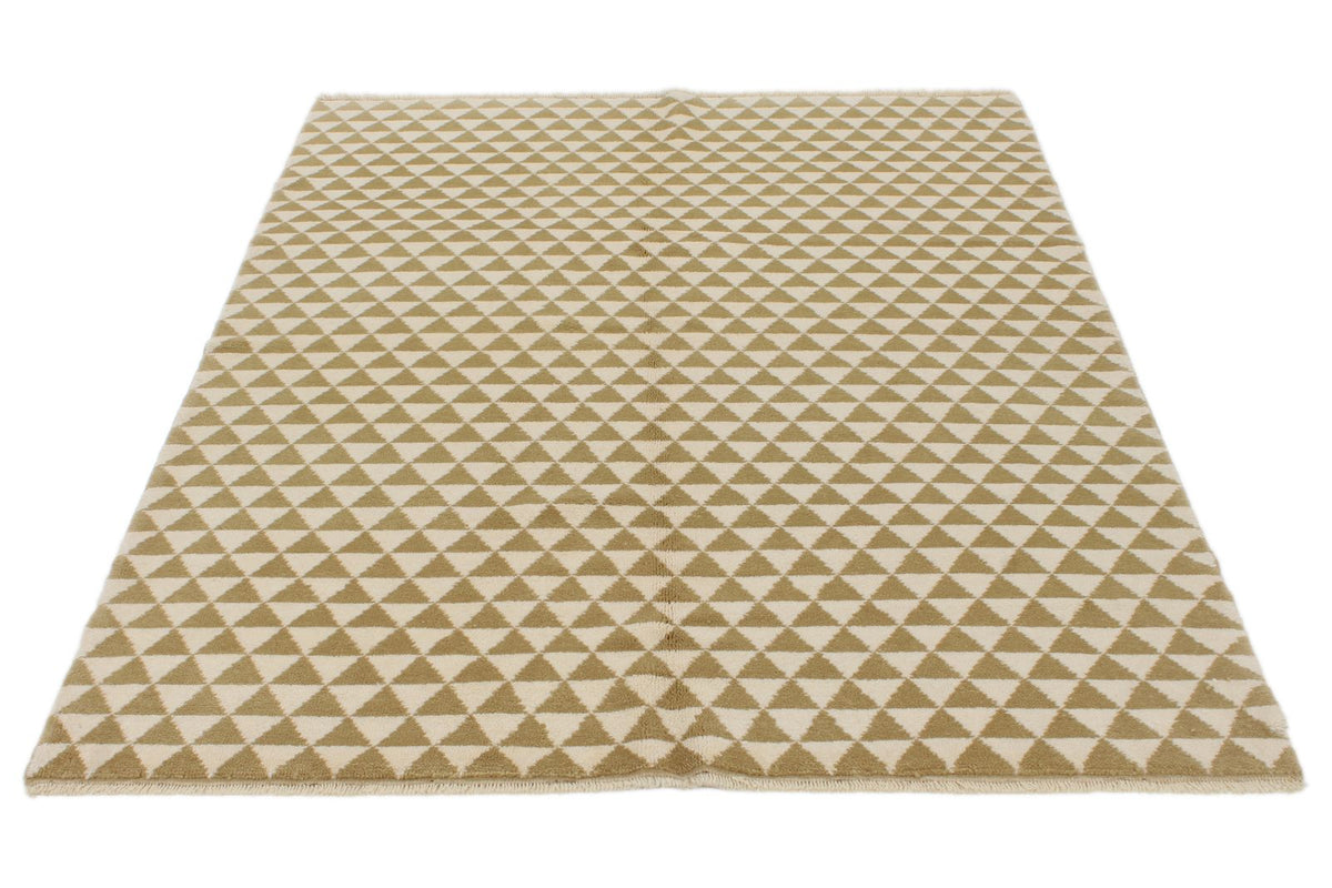 5x7 Ivory and Camel Turkish Tribal Rug