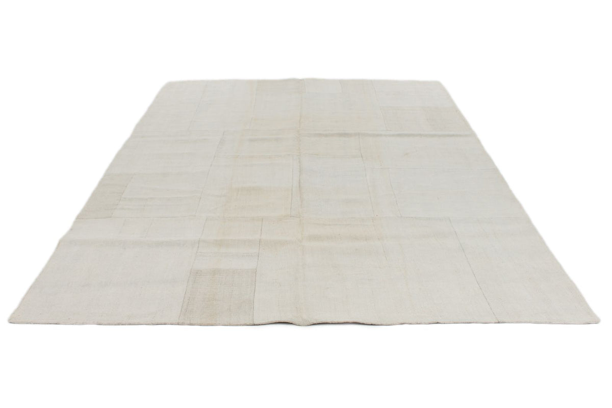 7x10 Ivory Turkish Patchwork Rug