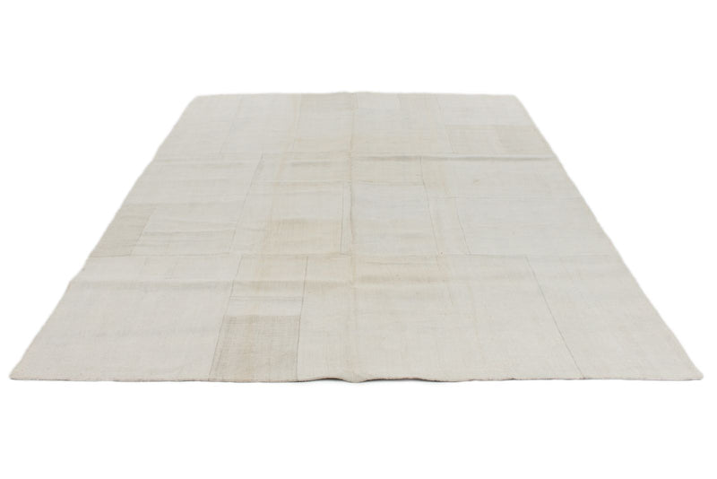 7x10 Ivory Turkish Patchwork Rug