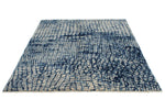 5x7 Ivory and Navy Turkish Tribal Rug