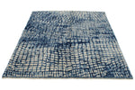 5x7 Ivory and Navy Turkish Tribal Rug