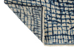 5x7 Ivory and Navy Turkish Tribal Rug