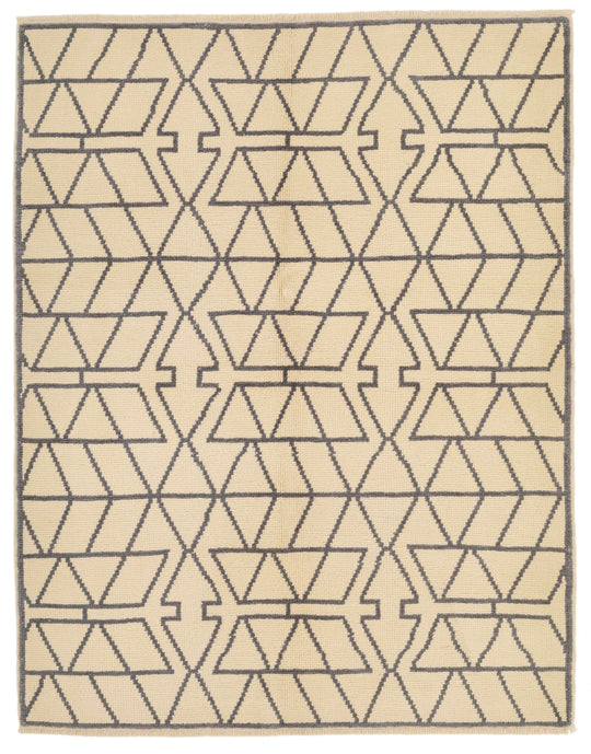 5x6 Ivory and Gray Turkish Tribal Rug