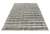 6x9 Ivory and Black Turkish Tribal Rug