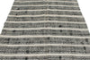 6x9 Ivory and Black Turkish Tribal Rug