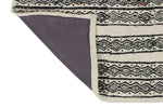 6x9 Ivory and Black Turkish Tribal Rug
